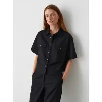 Opus Relaxed fit blouse met paspelzakken op de borst, model 'Fringo'