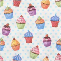 Papstar 10x 20 Servetten 3-laags 1/4 vouw 33 cm x 33 cm Cupcakes