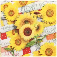 Papstar 10x 20 Servetten 3-laags 1/4 vouw 33 cm x 33 cm Sunflower Field