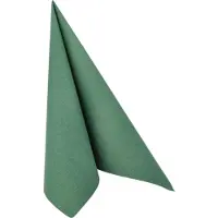 Papstar 5x 50 Servetten ROYAL Collection 1/4 vouw 40 cm x 40 cm donkergroen met papierverpakking