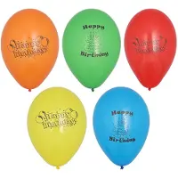 Papstar 15x 10 Ballonnen Ø 22 cm assorti kleuren Happy Birthday