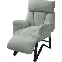 ML-Design Loungestoel met armleuningen grijs/groen Relax fauteuil met linnen hoes ML design