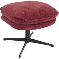 MCW Kruk met bekleding -P32, zit-/voetenbank Voetensteun Ottomane Stof/textiel Chenille (370 g/m²) ~ bes