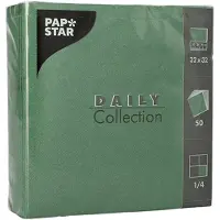 Papstar 14x 50 Servetten DAILY Collection 1/4 vouw 32 cm x 32 cm donkergroen