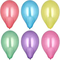 Papstar 12x 25 Ballonnen Ø 25 cm assorti kleuren Metallic