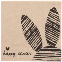Papstar 14x 20 Servetten 3-laags 1/4 vouw 25 cm x 25 cm natuur Bunny gemaakt van gerecycled papier