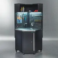 Datona Werkplaatsinrichting PREMIUM hoekwerkbank met RVS werkblad