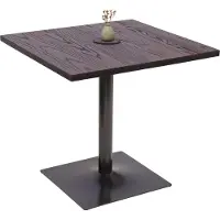 MCW Bistrotafel -H10, bartafel countertafel, industriële gastronomie iepenhout MVG-gecertificeerd 75x80x80cm ~ donkerbruin