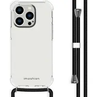IMoshion Transparante Backcover met koord voor de Apple iPhone 14 Pro - Zwart
