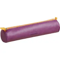 Rhodia 318990C, zachte potloodhouder, kunstleer, paars, effen, met rits, geschikt voor elk geslacht