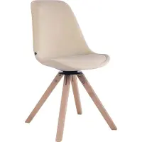 CLP Essstoel Troyes, fluweel, vierkant, draaibaar, met hoekige houten poten, crème kleurig frame, natuurlijke kleur