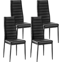 Vevor Moderne eetkamerstoel (4 stuks) Elegante gestoffeerde leren stoel (draagvermogen 136 kg) voor eettafels