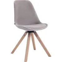 CLP Essstoel Troyes, fluweel, vierkant, draaibaar, met hoekige houten poten, grijs. Frame: naturel