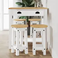Prolenta Maison Exclusive - Barset, 5-delig, wit, massief grenenhout
