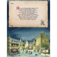 Pappnoptikum Adventskalender van Marienburg, met illustraties en een afbeelding van de binnenplaats