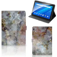 B2Ctelecom Book Case voor Lenovo Tab E10 Leuk Tablet hoesje Marmer Grijs