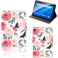B2Ctelecom Lenovo Tab E10 Tablet Cover Butterfly Roses