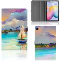 B2Ctelecom Book Case voor Hoes Samsung Galaxy Tab S6 Lite | S6 Lite (2022) Boat