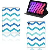 B2Ctelecom iPad Mini 6 (2021) Tablet Hoes Zigzag Blauw