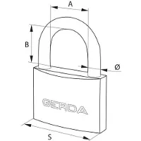 Gerda IJzeren Hangslot 32mm met 3 Sleutels