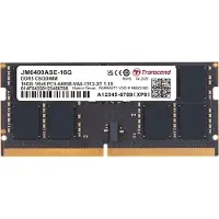 Transcend JM6400ASE-16G, 16 GB, 1 x 16 GB, DDR5, 262-pin SO-DIMM, zwart