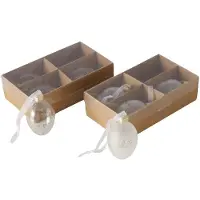 Boltze Deco Hanger Ei Glas Set 4-delig Ø4xH7cm Mat Of Heldermet Tekst