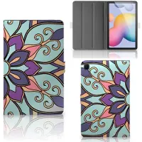 B2Ctelecom Samsung Galaxy Tab S6 Lite | S6 Lite (2022) Tablet Cover Purple Flower