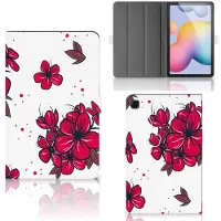 B2Ctelecom Book Case voor Samsung Galaxy Tab S6 Lite | S6 Lite (2022) Tablet Cover Blossom Red