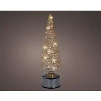 Lumineo Kerstboom LED Glas Amber H34cm Roterend Zwart zwart Glas