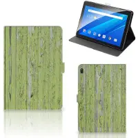 B2Ctelecom Lenovo Tab E10 Tablet Book Cover Green Wood