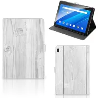 B2Ctelecom Lenovo Tab E10 Tablet Book Cover White Wood