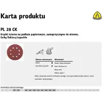 Klingspor KRĄŻEK ŚCIERNY SAMOPRZYCZEPNY 125mm PL28CK gr.100 GLS5 8-OTWORÓW /50szt.