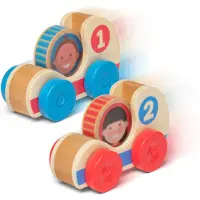 Melissa & Doug GO Tots Houten raceauto's (2 autootjes, 2 schijven) - Houten peuterspeelgoed - ontwikkelings speelgoed voor baby's - 12 maanden + - Cadeau voor baby jongens en -meisjes