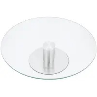 King Hoff - Roterende Taartstandaard - 30 cm - RVS en Glas - Satijnen Afwerking