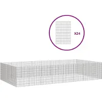 vidaXL Dierenverblijf 24 panelen 54x80 cm gegalvaniseerd ijzer