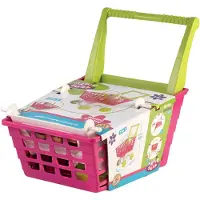 Androni Giocattoli speelgoed winkelwagen roze groen 2in1 winkelmand.