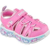 SKECHERS Sandalen 'PLAY SCENE SPLASH - CUTE CREW' lichtbeige / donkerlila / lichtroze / wit