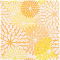 Papstar 14x 20 Servetten 3-laags 1/4 vouw 25 cm x 25 cm geel Floralies