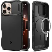 Spigen Optik Armor MagFit | Hoesje Geschikt voor Apple iPhone 16 Pro Max | Compatibel met MagSafe | Back Cover met Camera Slider | Zwart