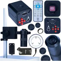 Rosfix Microscoopset Norma Black Pro - Camera HDMI 1080P 16MP 4K - 100x C-Mount Lens, Aluminium