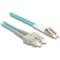 DeLOCK Fiber Optical Cable with metal armouring LC Duplex to SC Duplex Multi-mode OM3 1 m