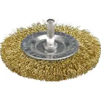 TOYA Schijfborstel - - 06986 - Ø100 mm - golvend draad - met steel