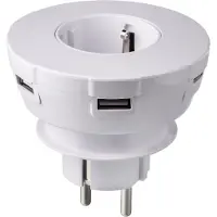 XLayer USB-lader, doorgaande stopcontacten, 4xUSB, 4400 mA