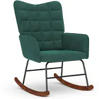 vidaXL schommelstoel fluweel - donkergroen, 61 x 78 x 98 cm
