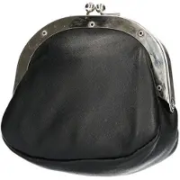 LEATHER DESIGN Leren Beursje L Zwart