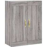 vidaXL Hoge kast 69,5x34x180 cm bewerkt hout grijs sonoma eikenkleurig