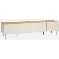 Sweeek TV meubel 4 deuren metaal en houtdecor 180cm Beige