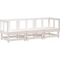 vidaXL 3-delige Loungeset massief grenenhout wit