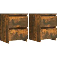vidaXL Nachtkastjes 2 stuks Gerookt Eiken 30x30x40 cm Bewerkt Hout
