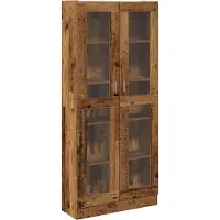 vidaXL Hoge kast 82,5x30,5x185 cm bewerkt hout oud houtkleurig